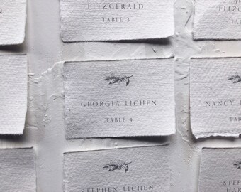 Handmade paper escort cards / place cards