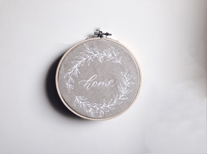 Embroidery hoop home decor / calligraphy interior decor / home sign image 1