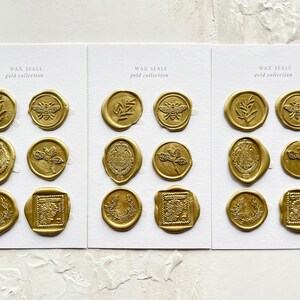 Gold wax seal stickers pack of 6 image 4