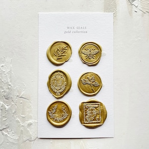Gold wax seal stickers pack of 6 image 1