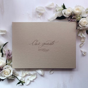 Wedding guest book cloth cover / linen guest book