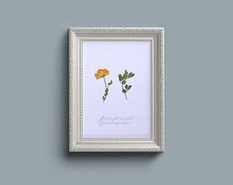 Pressed flower wall art - unframed A5