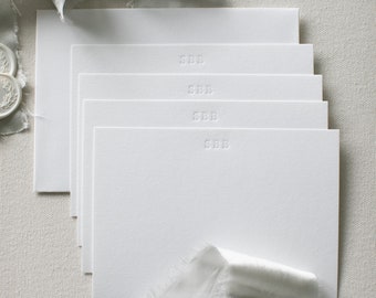 Personalised correspondence cards / blind impression letterpress stationery / initial stationery / monogram