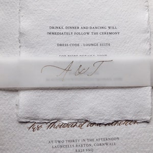 Foiled belly band / vellum invitation belly band / real foil belly band