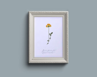 Pressed flower wall art - unframed A5