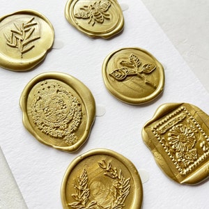 Gold wax seal stickers pack of 6 image 2