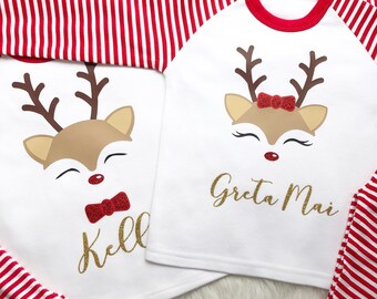 christmas reindeer personalised pyjamas pjs pajamas first christmas christmas eve stripy with name red and white kids pyjamas - Etsy Christmas Pajamas christmas reindeer personalised pyjamas pjs pajamas first christmas christmas eve stripy with name red and white kids pyjamas - Etsy Christmas Pajamas
