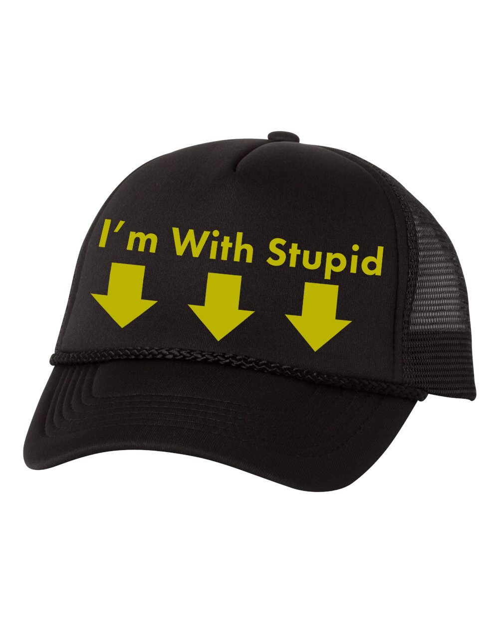 I'm With Stupid Black Foam Trucker Hat Etsy