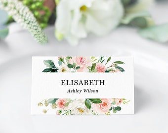 Wedding place cards template editable PDF, Name place cards, Table cards for wedding, bridal shower, Rehearsal dinner place cards printable