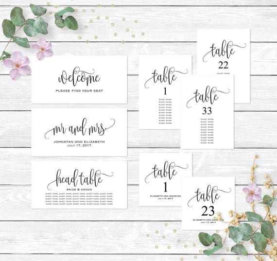 Wedding Table Seating Chart Template