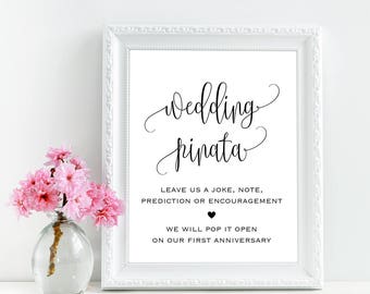 Wedding pinata sign, Wedding pinata guest book sign, Pinata wedding sign, Wedding guest book sign printable, Rustic country wedding signs
