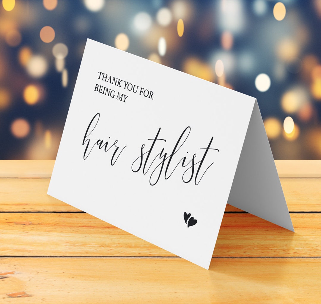 Wedding Thank You Note Thank You for Being My Hair Stylist Etsy