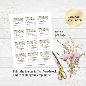 Personalized Gift Tags Template, Editable PDF, Favor Tags for ...
