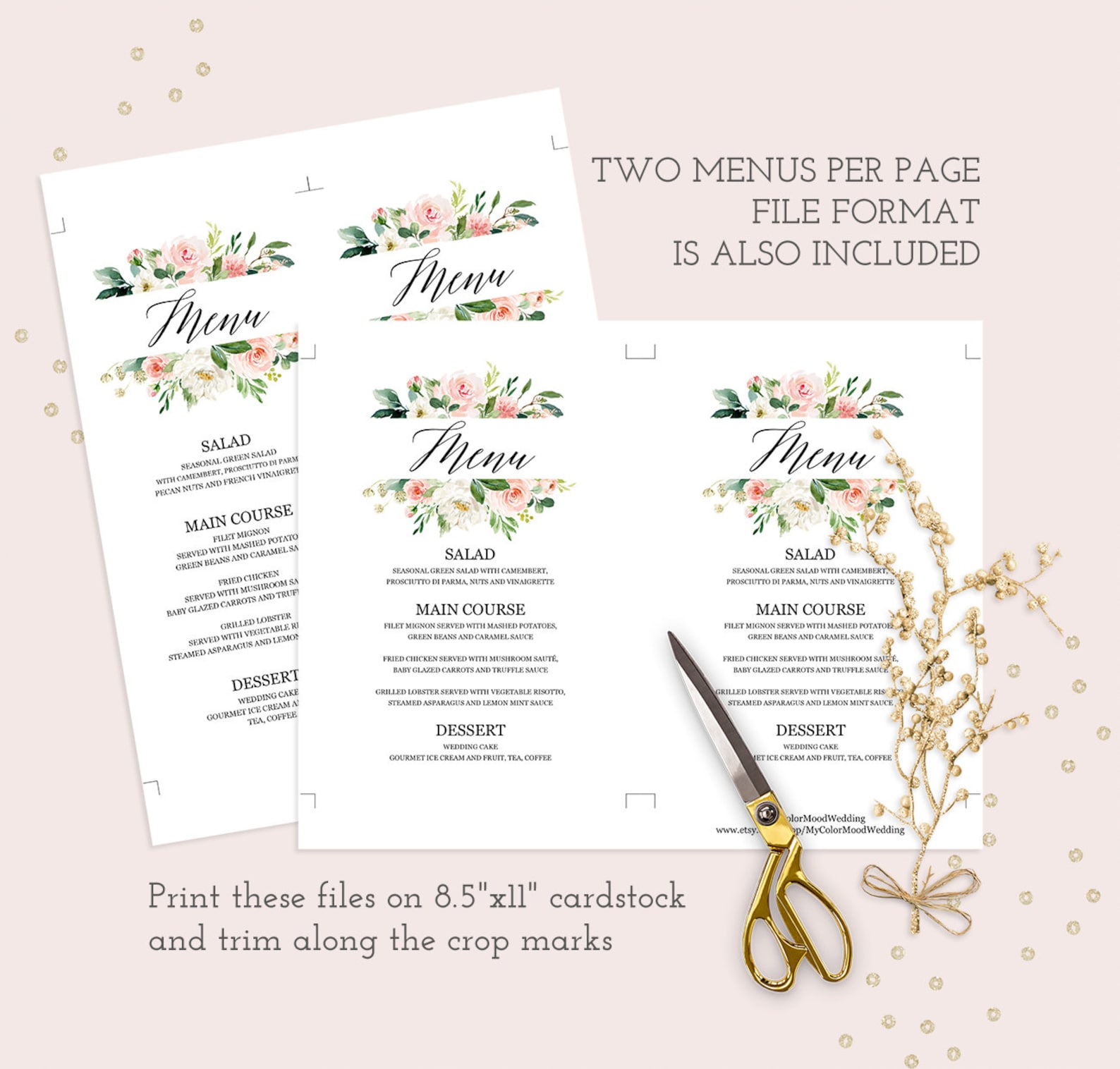 Bridal Shower Menu Template