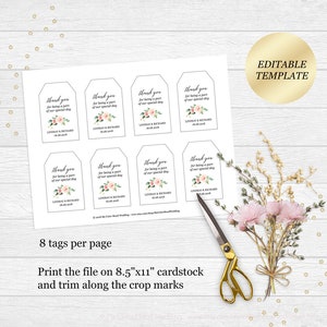 Favor Tags Template Editable Printable Favor Tags Baby - Etsy