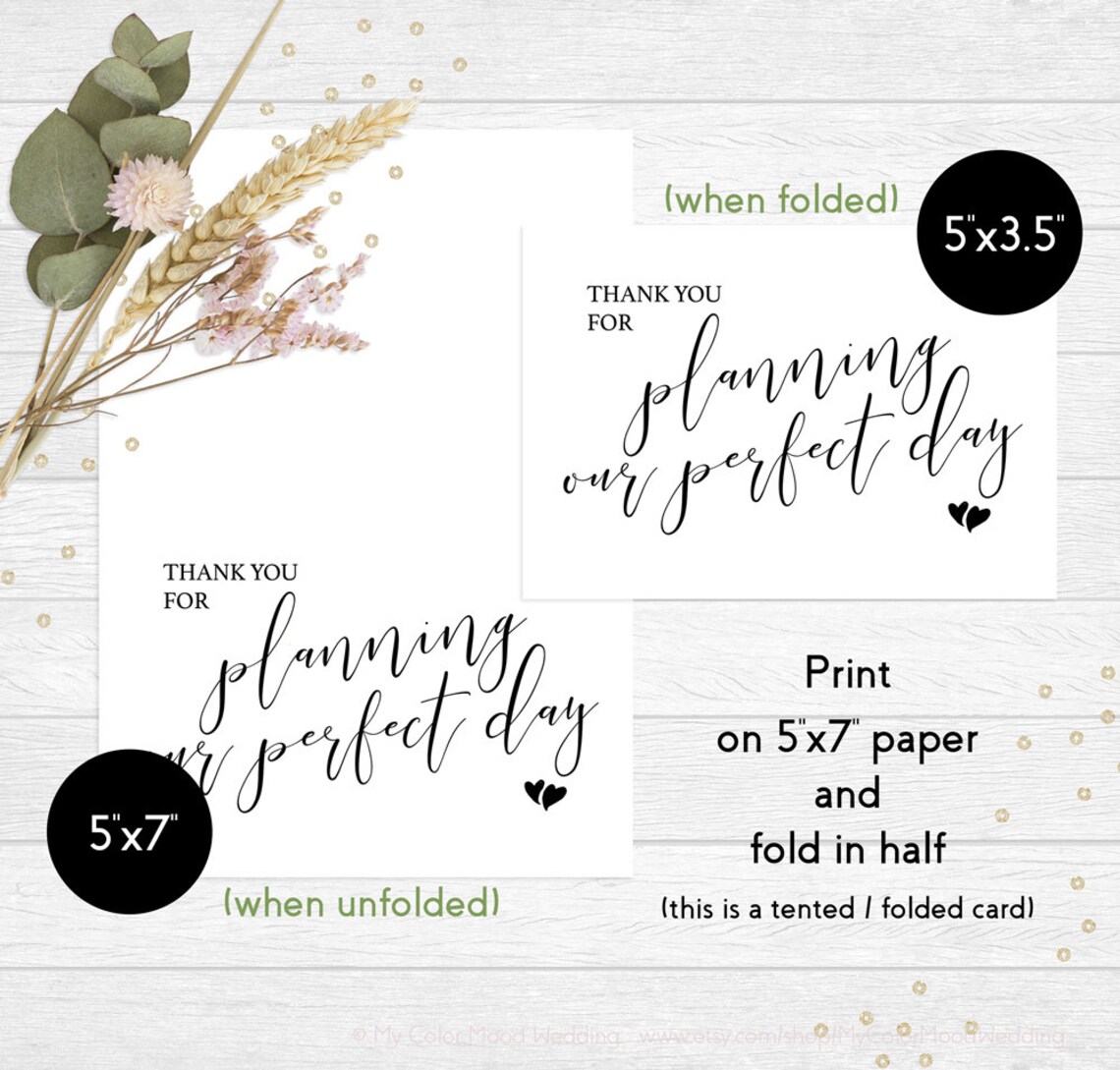 Funny Wedding Thank You Card Printable Wedding Planner Thank Etsy