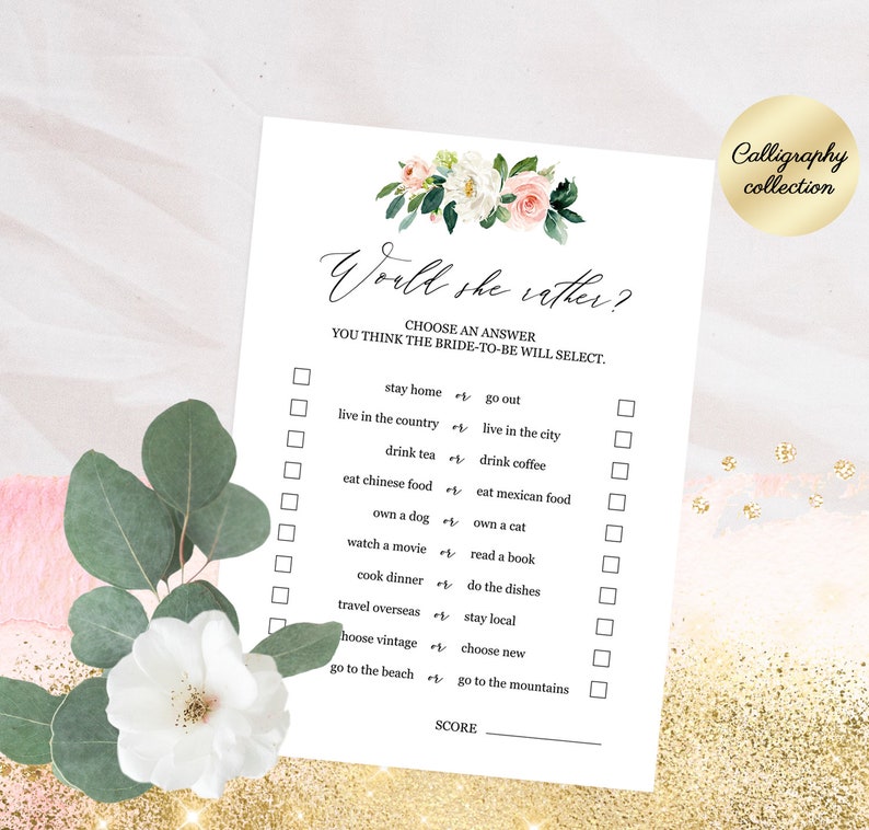 would she rather bridal shower game funny printable etsy