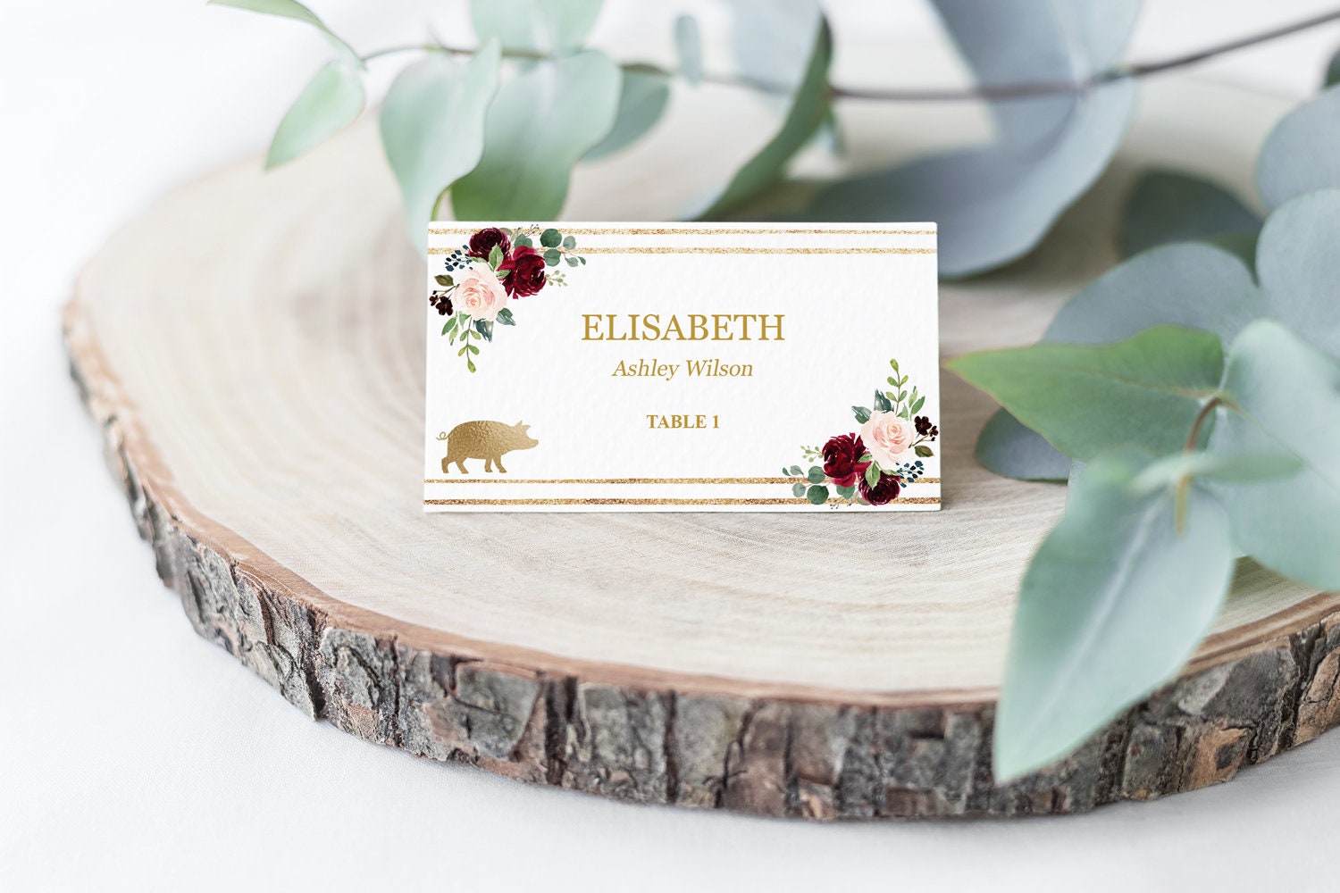 Wedding Place Cards With Meal Choice Template Editable Etsy