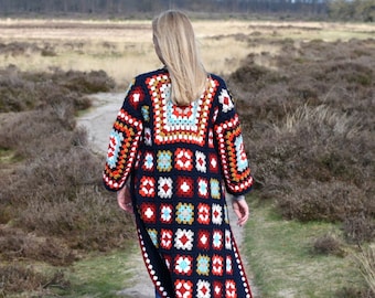US & NL Crochet Pattern  Ibiza Boho Granny Coat | Ibizastyle | Retro | Hippie | Jacket | Vest