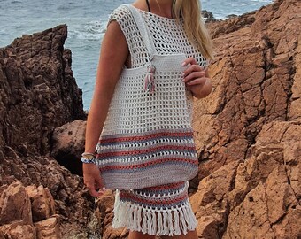 US & NL Crochet Pattern St. Tropez Beach Bag by Annah Haakt / Crocheted Beachbag Tote Beach or Market