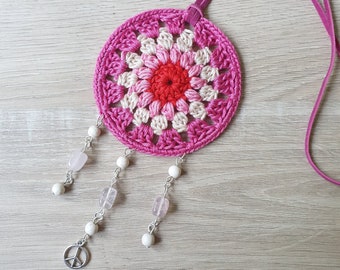 US & NL Crochet Pattern Ibiza Necklace by Annah Haakt | DIY | Dreamcatcher | Mandala | Car Hanging