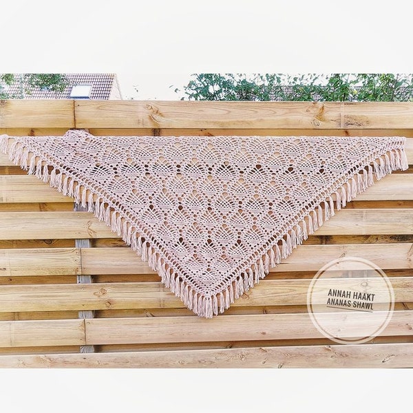 US & NL Crochet Pattern Ananas ( Pineapple ) Shawl by Annah Haakt