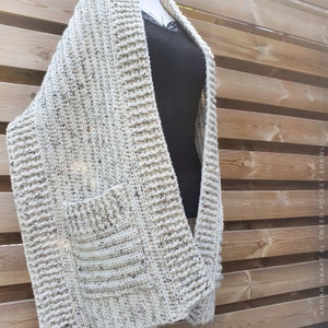 US & NL Crochet Pattern XL Tweed Pocket Shawl by Annah Haakt Perfect Christmas Gift image 4