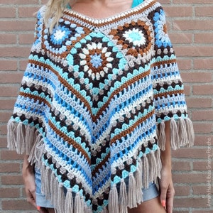 US & NL Crochet Pattern  Ibiza Granny Poncho by Annah Haakt / Hippie / Boho / Bohemian