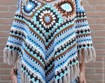 US & NL Crochet Pattern  Ibiza Granny Poncho by Annah Haakt / Hippie / Boho / Bohemian