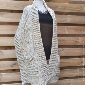 US & NL Crochet Pattern XL Tweed Pocket Shawl by Annah Haakt Perfect Christmas Gift image 5