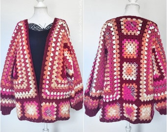 US & NL Crochet Pattern Boho Hexa Cardigan | Boho | Retro