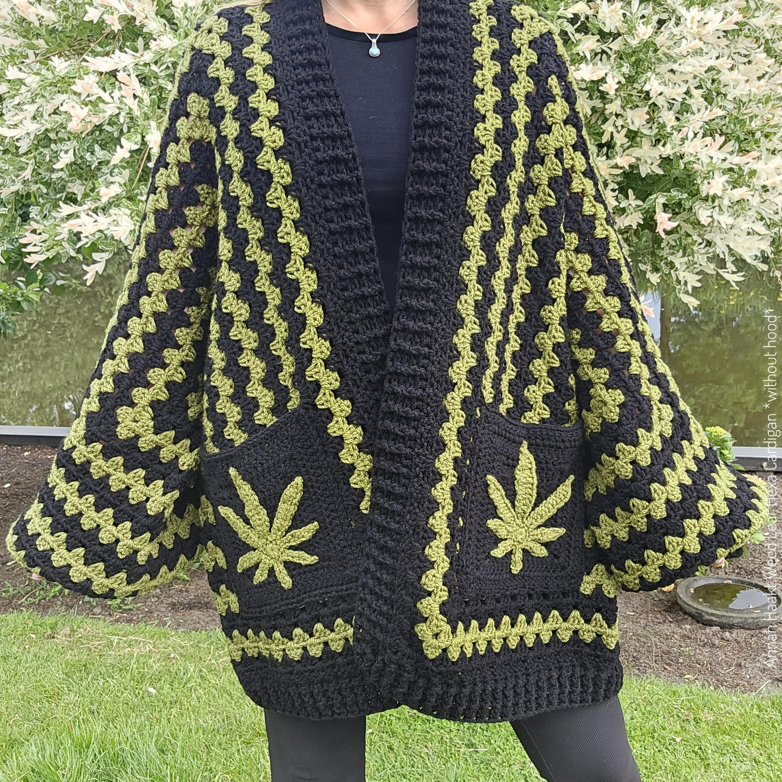 US & NL Crochet Pattern Weed Leaf Hexa Cardi *without Hood* by