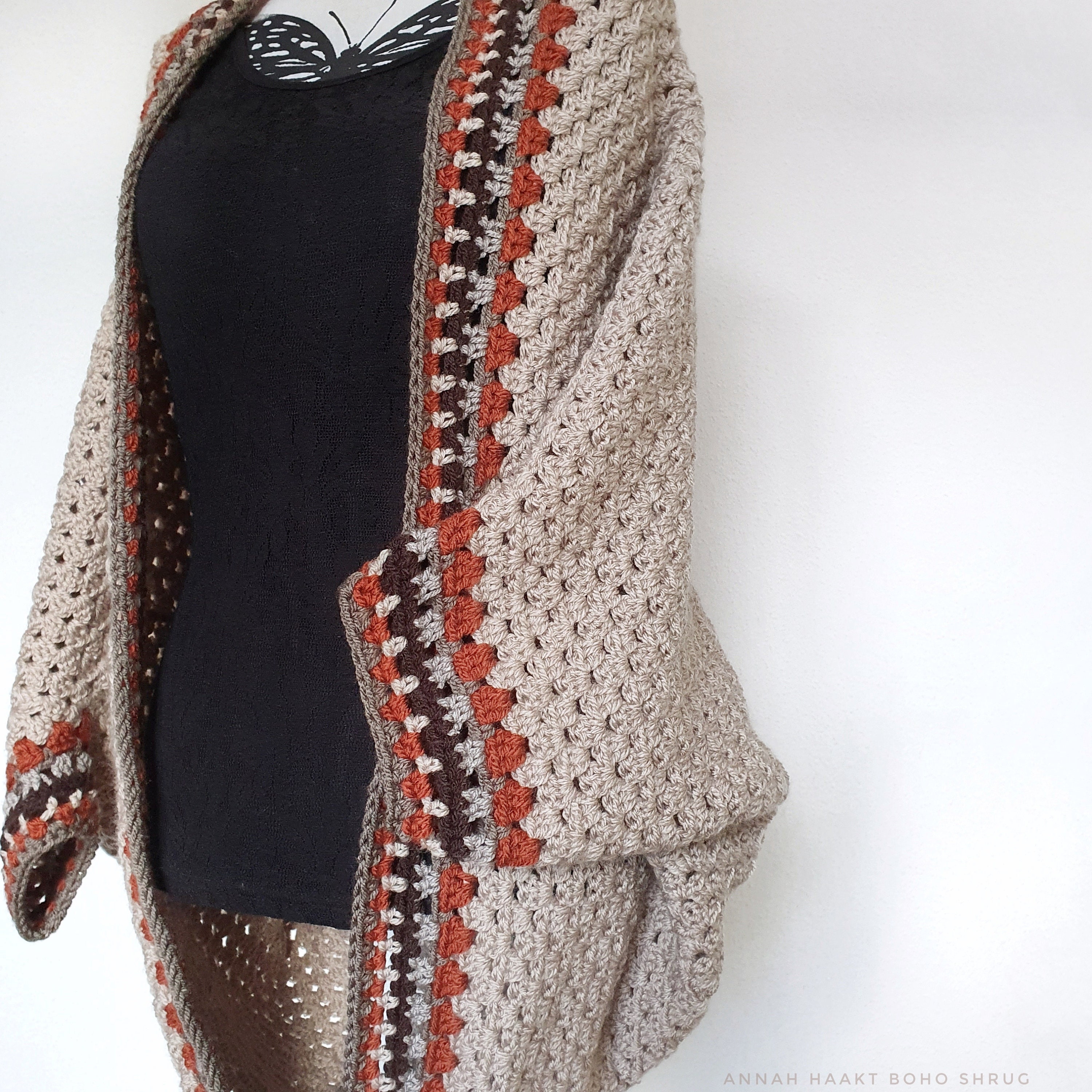 US & NL Crochet Pattern Boho Shrug Ibiza Style Cardigan - Etsy