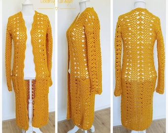 US & NL Crochet Pattern Celebrity Cardigan as seen in the movie Just my Luck / Ibiza Boho Bohemian Style
