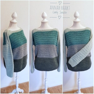 US & NL Crochet Pattern Comfy Sweater by Annah Haakt