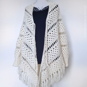 US & NL Crochet Pattern Indian Summer Poncho Vest  | Shawl with Optional Sleeves
