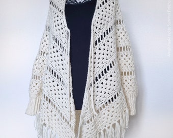 US & NL Crochet Pattern Indian Summer Poncho Vest  | Shawl with Optional Sleeves