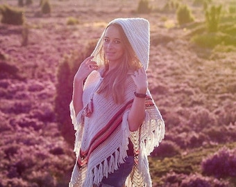 Crochet Pattern - XL Hoody Poncho | Hooded Poncho, Boho Poncho, Easy Crochet | pdf US & NL Terms