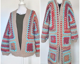 US & NL Crochet Pattern Boho Hexa Cardigan | Boho | Retro | Hippie | Jacket | Vest