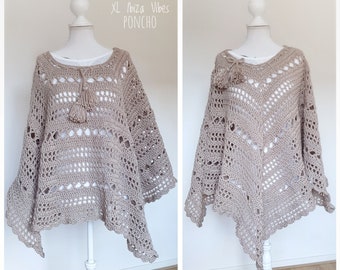 US & NL Crochet Pattern XL Ibiza Vibes Poncho by Annah Haakt