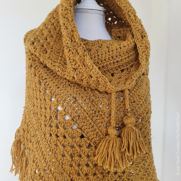 US & NL Crochet Pattern Pumpkin Pie Hooded Cowl by Annah Haakt