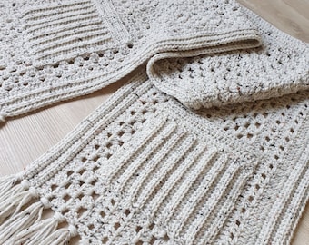 US & NL Crochet Pattern Ibizastyle Pocket Shawl by Annah Haakt | Perfect Christmas Gift