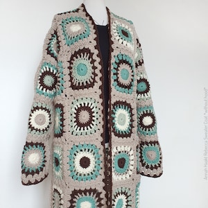 US & NL Crochet Pattern Rebecca Sweater Coat *without hood* | Grannysquare | Retro | Hippie | Cardigan | Vest | Jacket