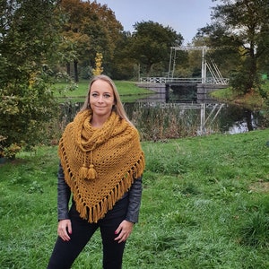 US & NL Crochet Pattern Pumpkin Pie Hooded Cowl by Annah Haakt image 9