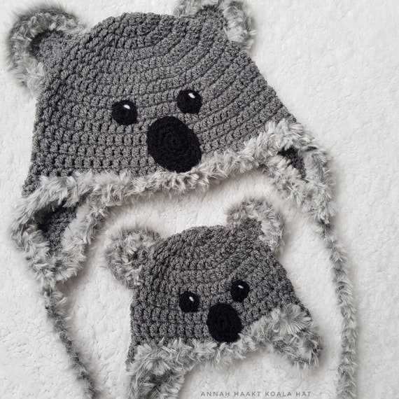 US & NL Crochet Pattern Koala Hat by Annah Haakt Australia Etsy