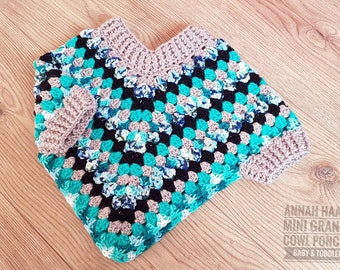 US & NL Crochet Pattern MINI Granny Cowl Poncho Baby and Toddler by Annah Haakt