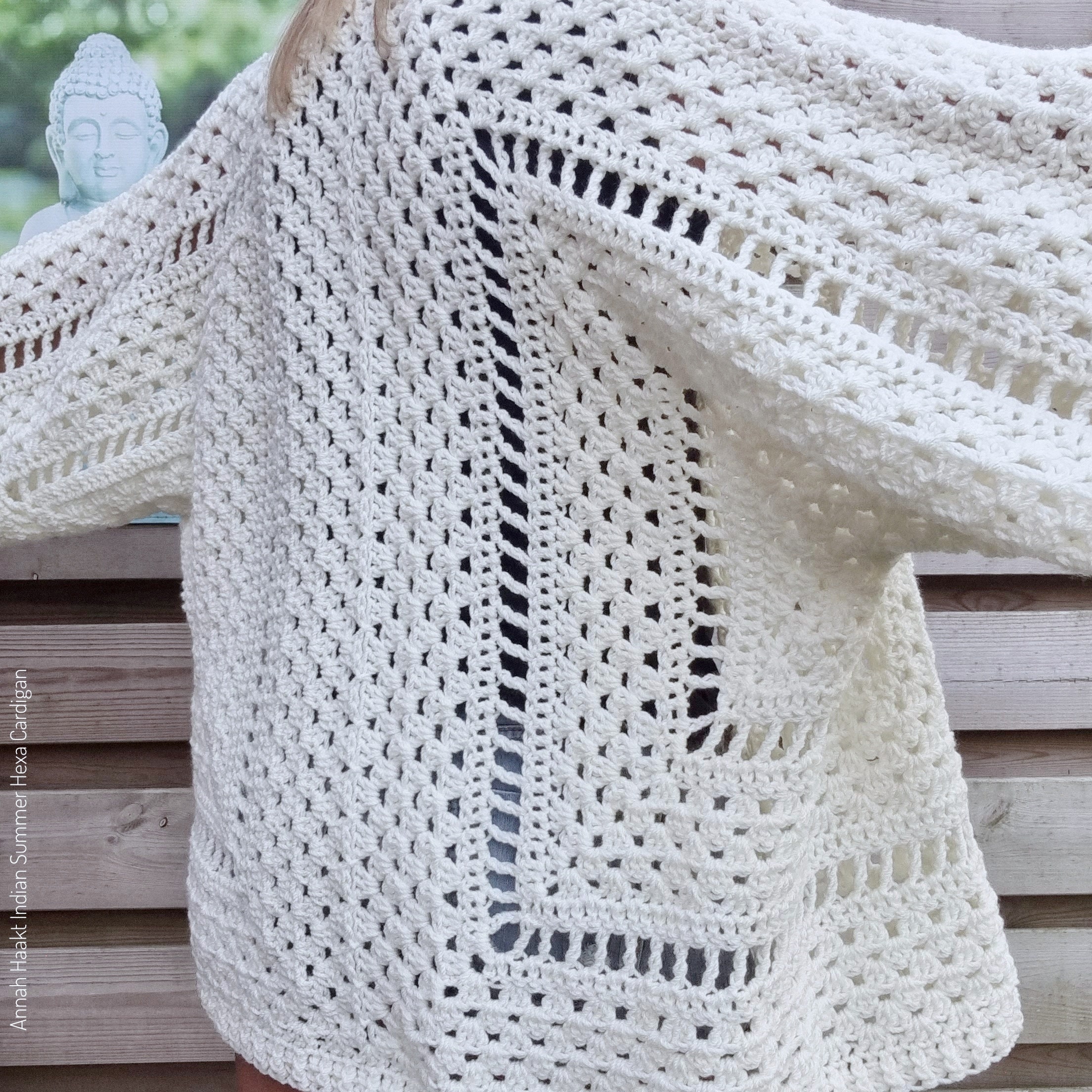 US & NL Crochet Pattern Indian Summer Hexa Cardigan by Annah