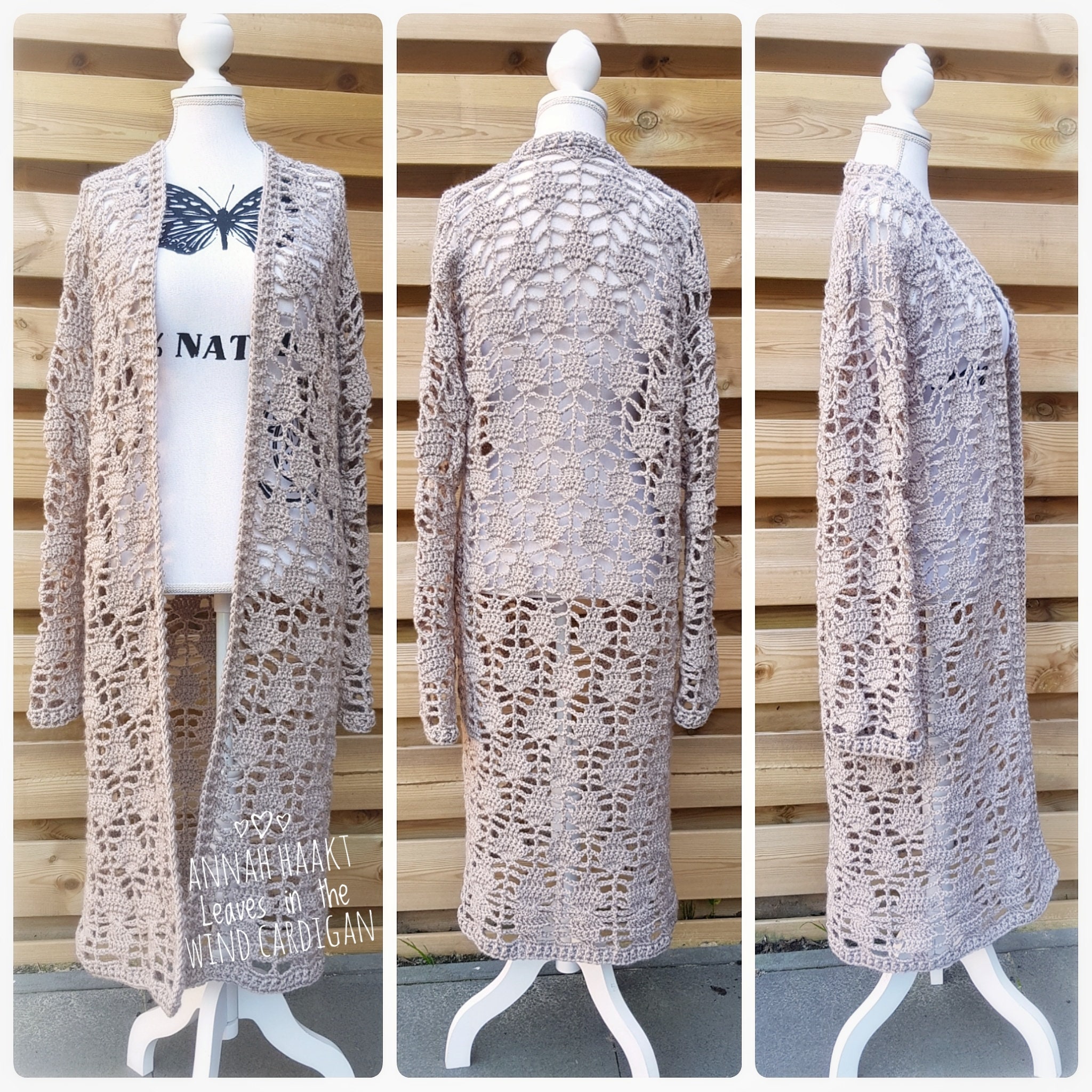 40 Boho Crochet Patterns: Unleash Your Creativity with Trendy Designs 30 US & NL Crochet Pattern Leaves in the wind Cardigan /