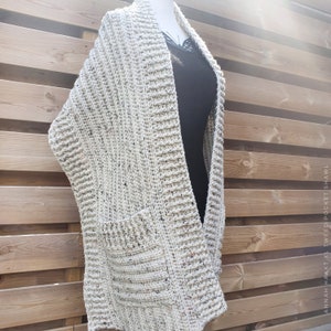 US & NL Crochet Pattern XL Tweed Pocket Shawl by Annah Haakt Perfect Christmas Gift image 1