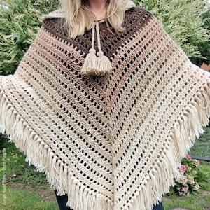 US & NL Crochet Pattern Breezy Boho Poncho by Annah Haakt / Ibizastyle / Boho / Bohemian / Hooded / Hoody